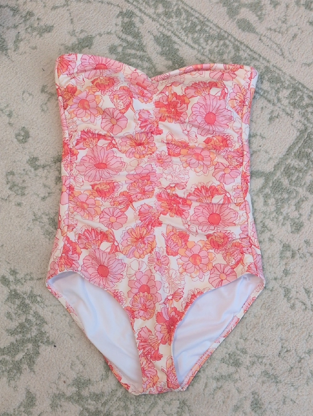 Shade & Shore Pink Coral Floral One-Piece Swimsuit
